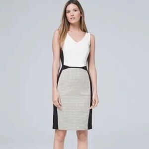 NWT White House Black Market Sleeveless Asymmetrical Colorblock Sheath Dress 6P